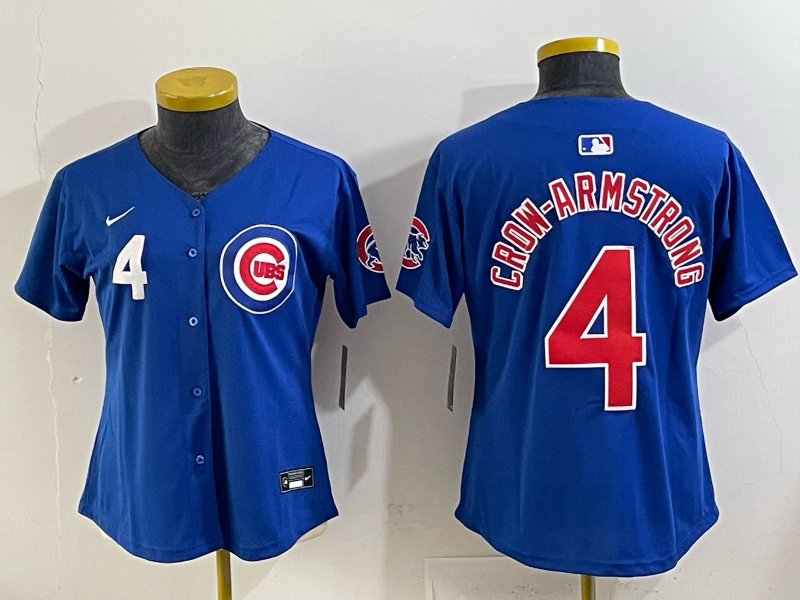 Youth Chicago Cubs #4 Crow-Armstrong Blue Nike MLB 2025 Jersey 004->youth mlb jersey->Youth Jersey